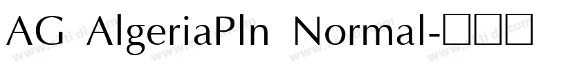 AG AlgeriaPln Normal字体转换